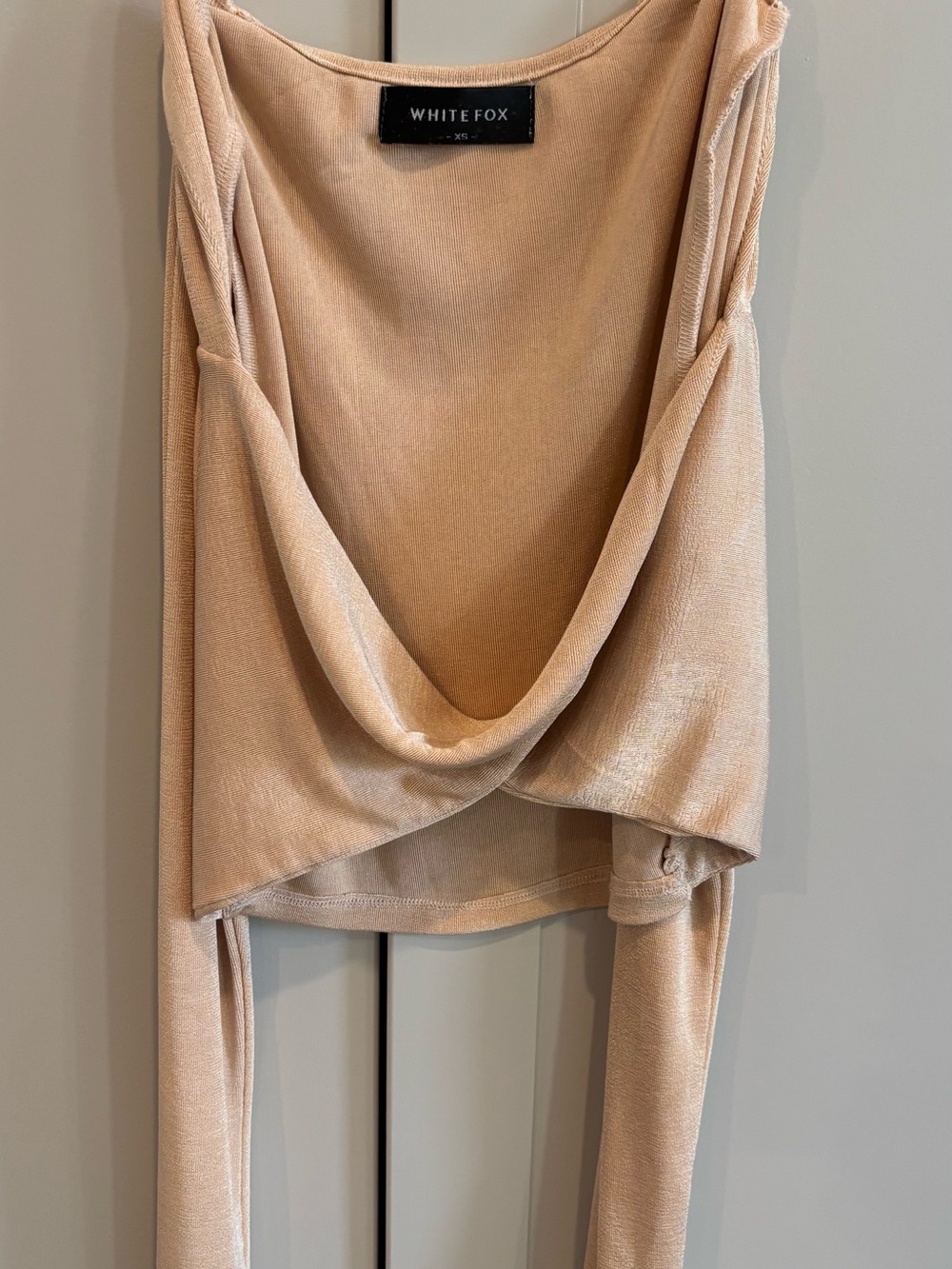 White Fox Nude Cowl Neck Tank Top